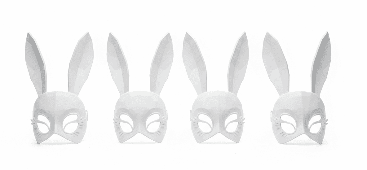 3D printed bunny masks